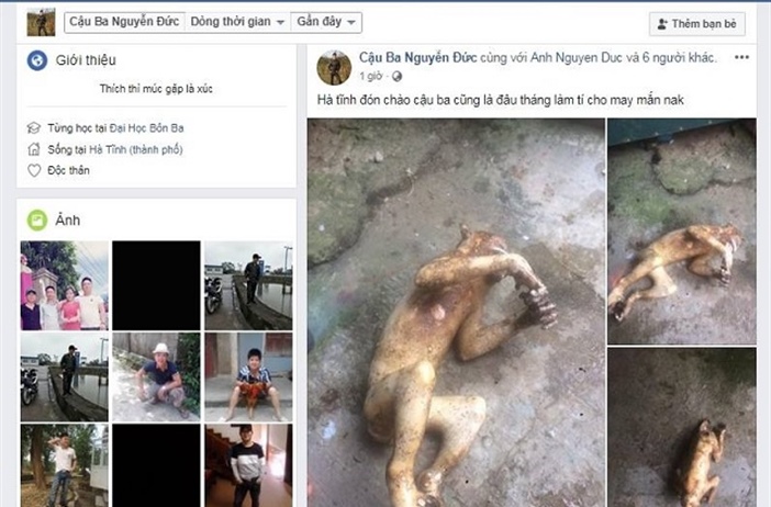 Hà Tĩnh: Lại giết khỉ rồi ngang nhiên đăng ảnh lên Facebook