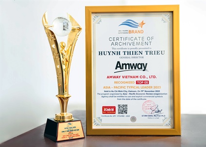 Amway Việt Nam lập cú đúp giải thưởng tại Lễ công bố Thương hiệu tiêu...